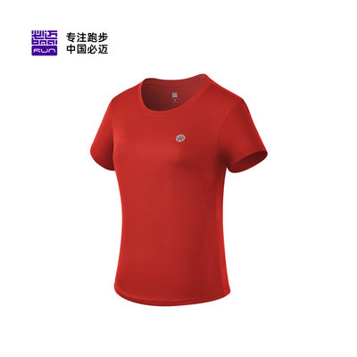 女子跑步圆领短袖T恤 透气吸湿篮球跑步训练服健身上衣