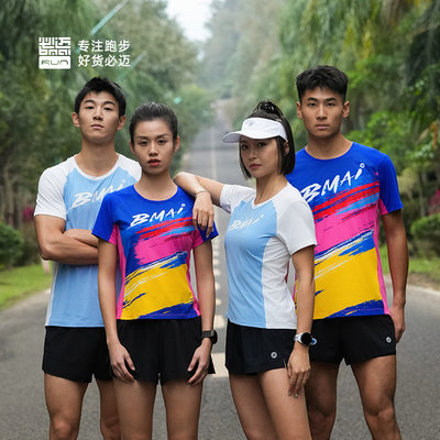 女子跑步竞赛短袖A+运动半袖圆领透气吸汗薄款T恤